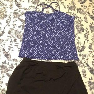 Lands' End 8 petite swim mini girls' 12/14 plus tankini top swimsuit set